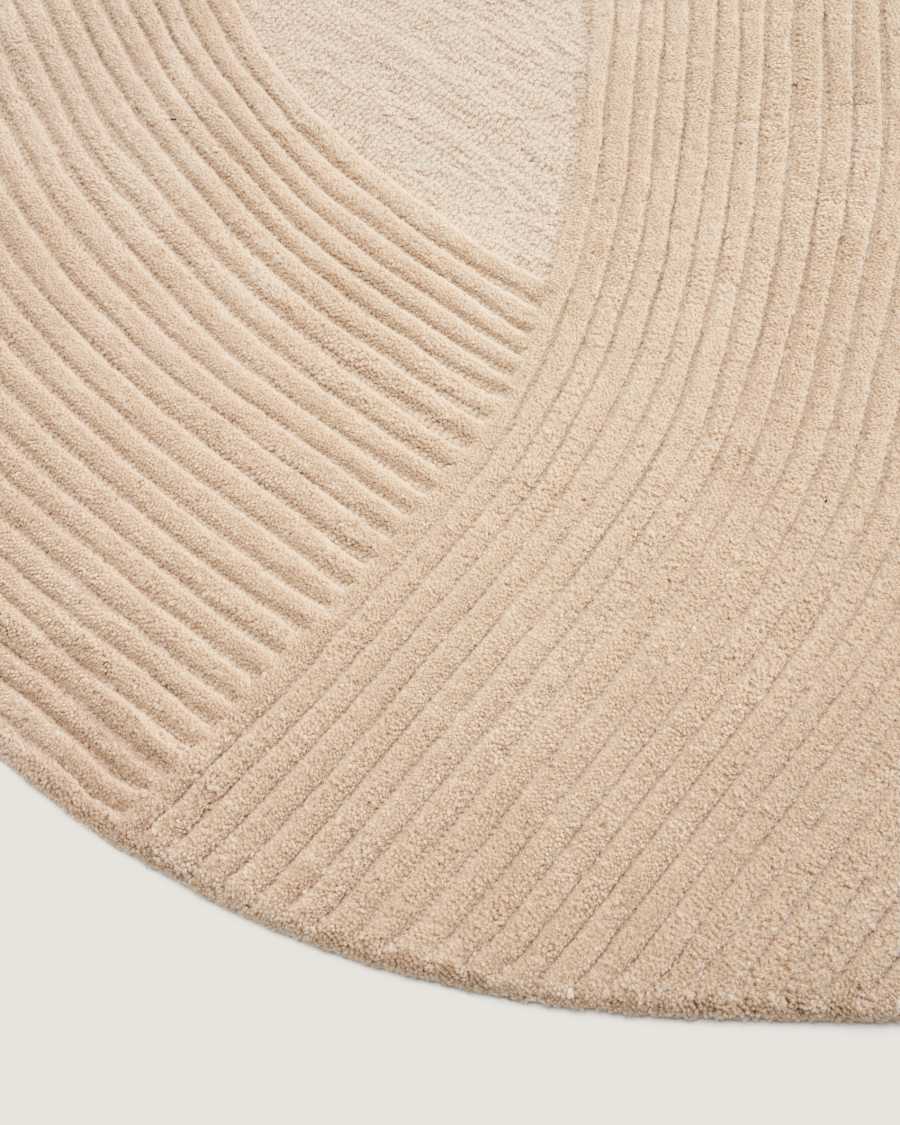 Domm beige wool rug, Ø 200 cm