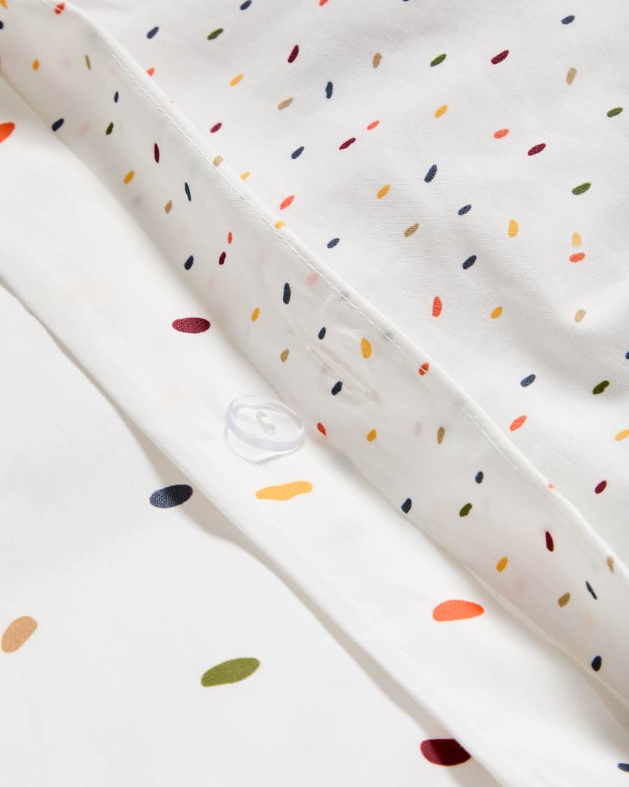 Epifania duvet cover and pillowcase set in cotton percale with multicolour print for 70cm bed