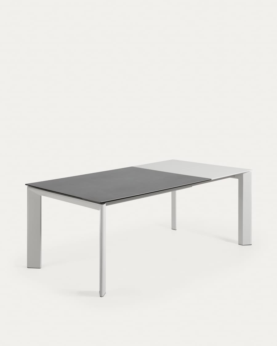 Tavolo allungabile Axis in porcellanato Vulcano Roca e grigio gambe 140 (200) cm