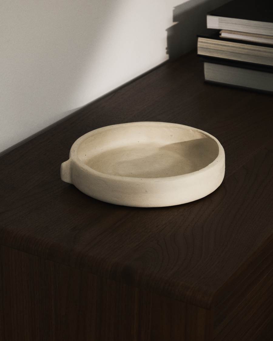 Centrotavola Mireni in cartapesta beige Ø 22,5 cm