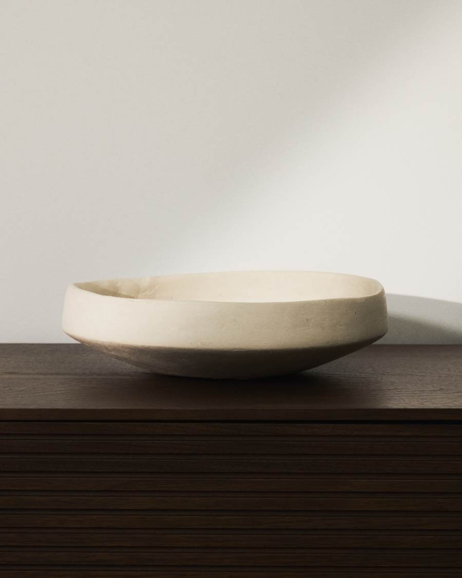 Centrotavola Mireni in cartapesta beige Ø 29 cm