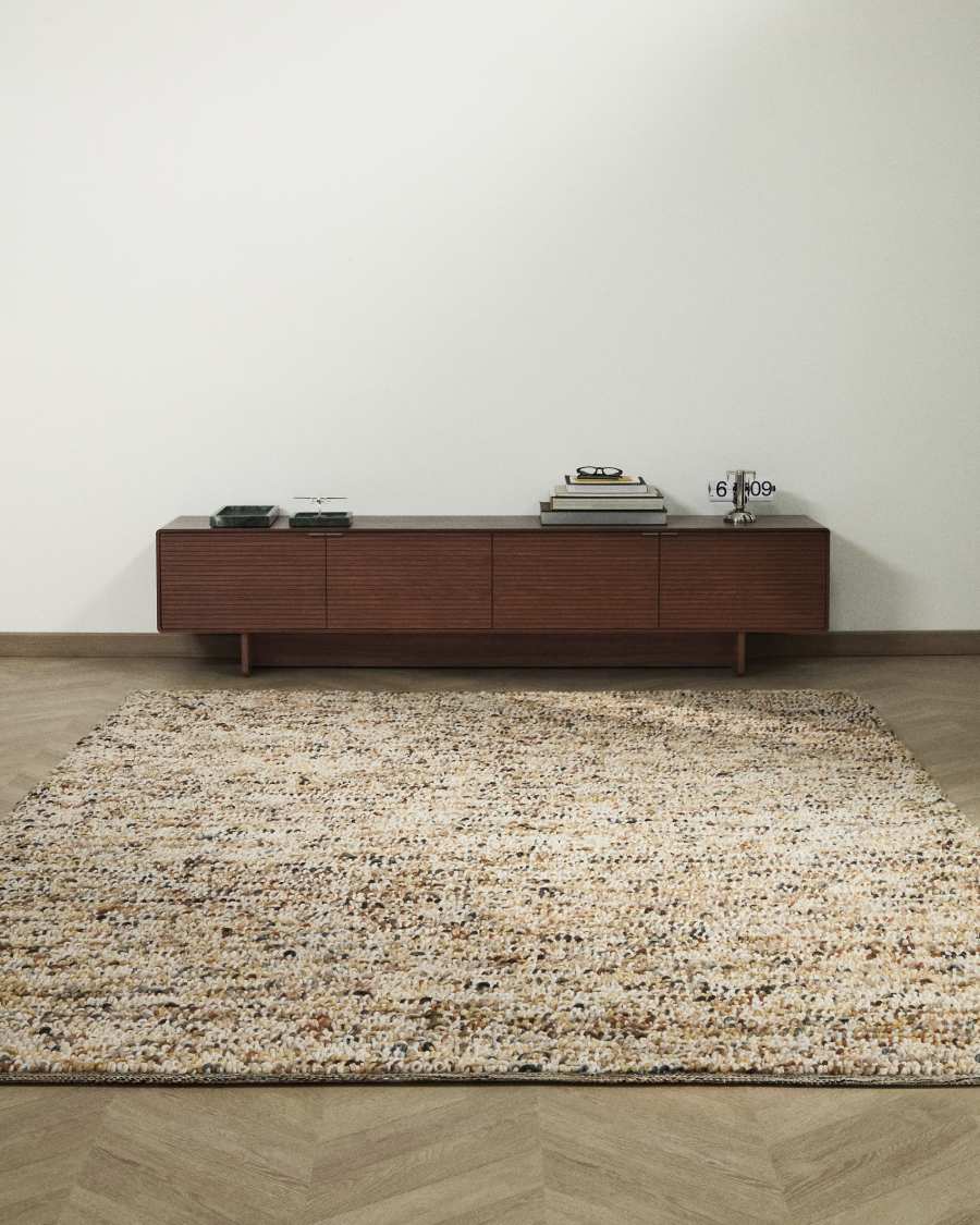 Tapis Elanis en laine bouclette multicolore 160 x 230 cm
