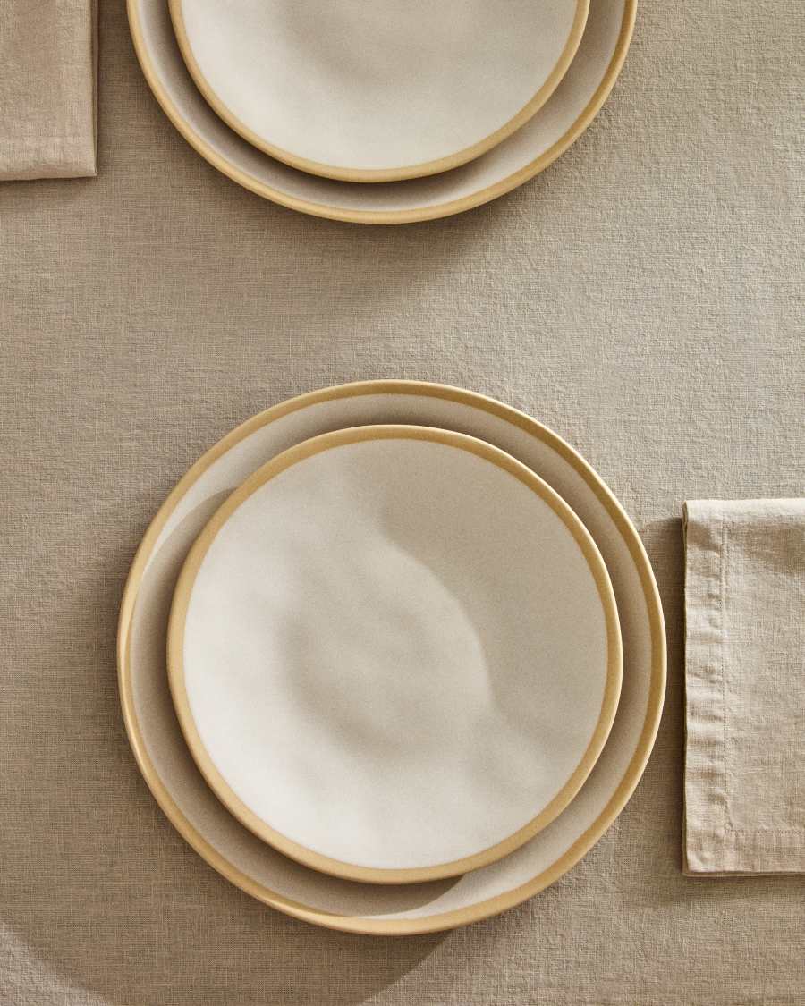 Dessertteller Azir aus Keramik in Beige