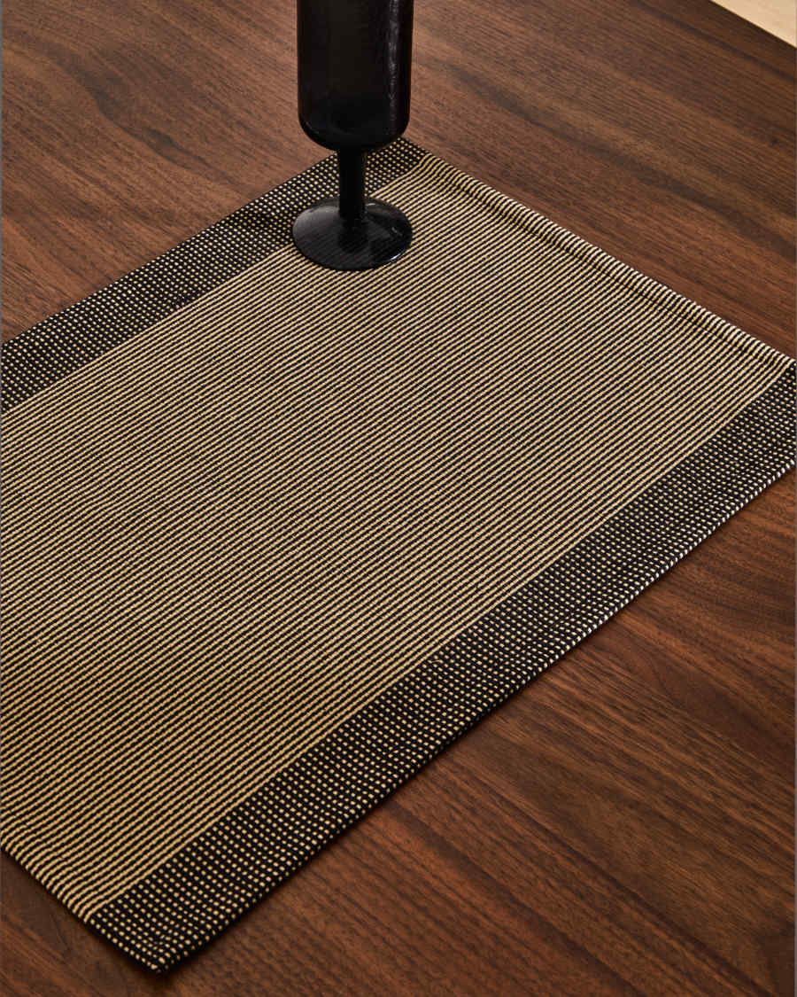 Σετ 2 σουπλά 100% βαμβάκι μαύρο 35 x 50 εκ