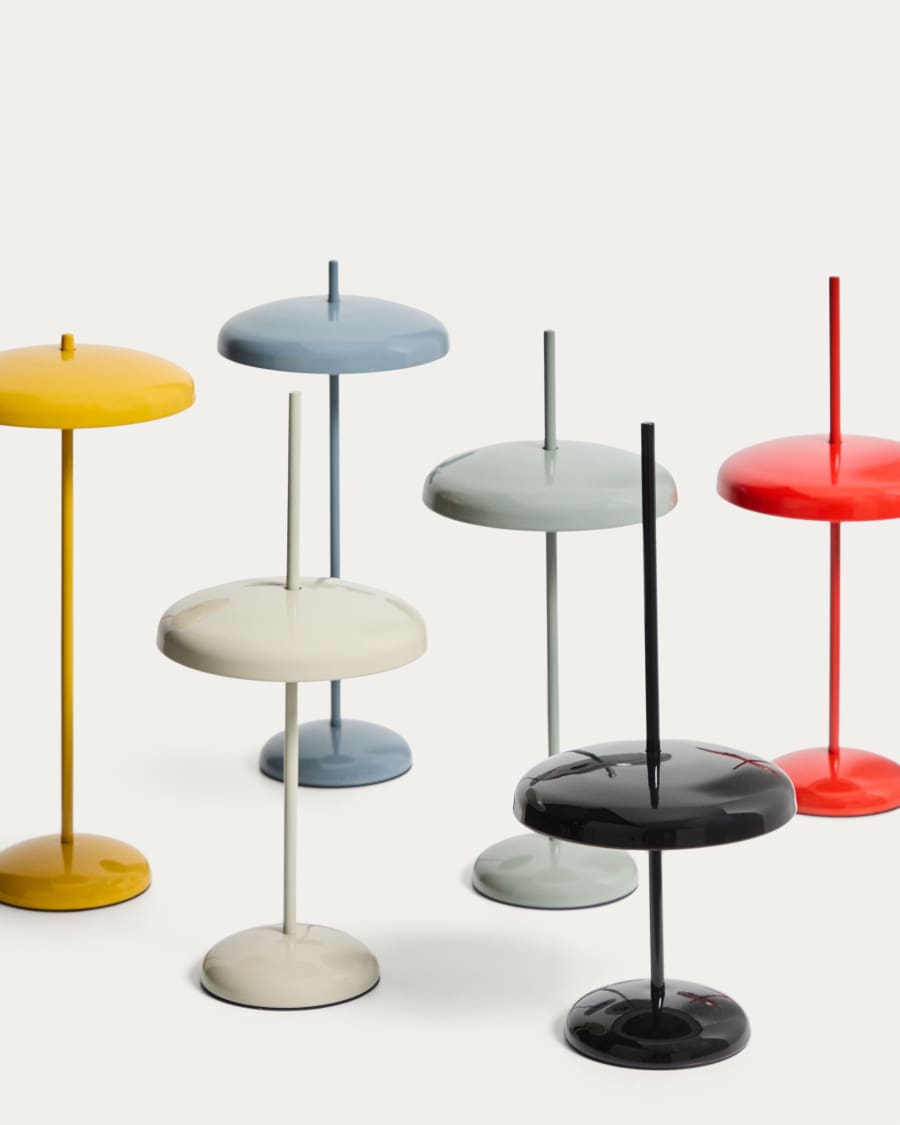 Porte black aluminium portable table lamp