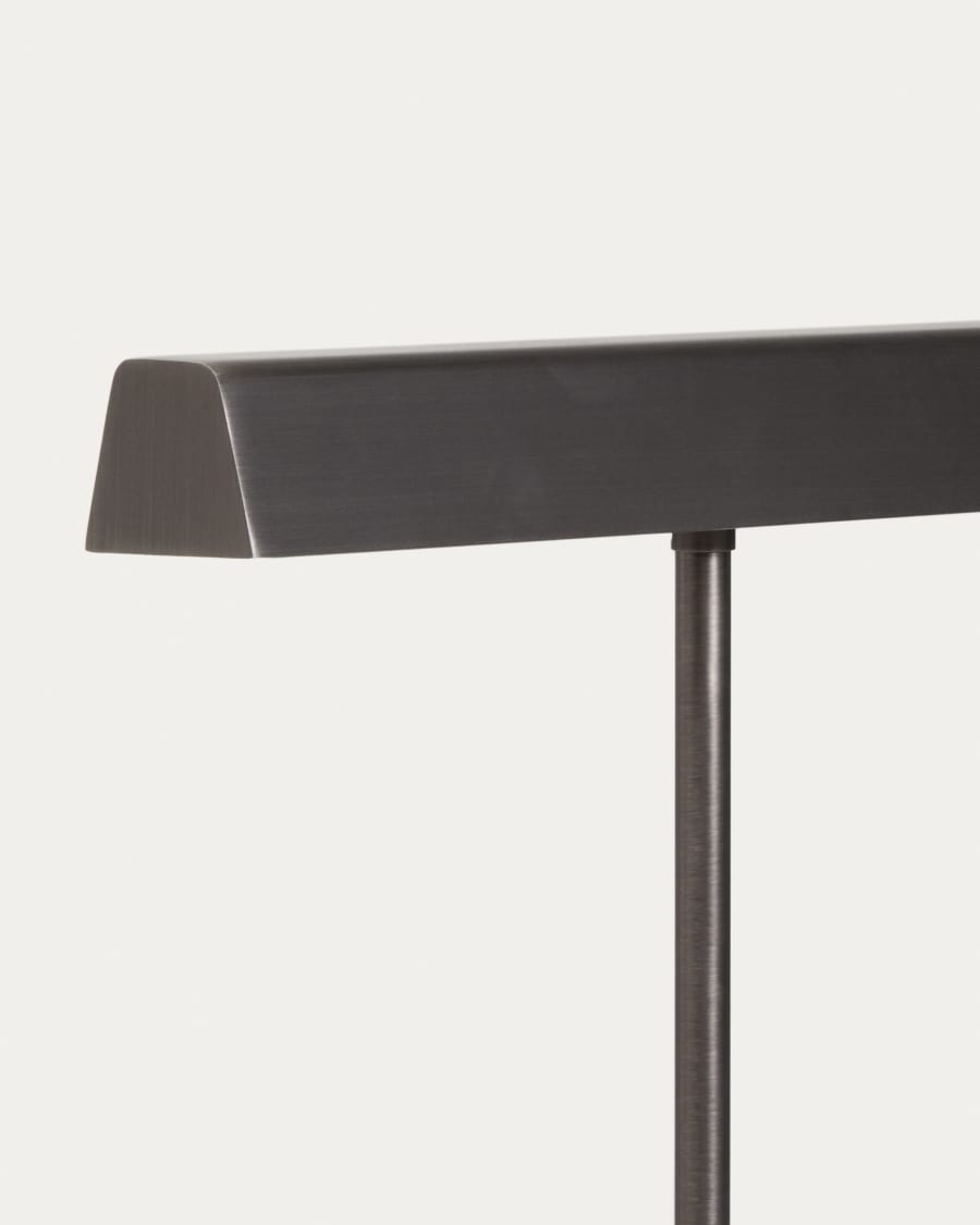 Lynor brushed metal floor lamp with black marble base UK adaptor