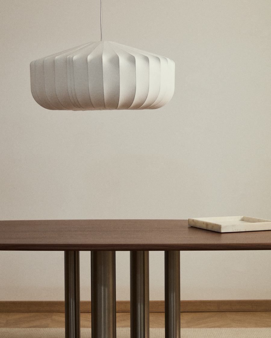 Somar ceiling lamp made with synthetic fibres and steel rods Ø76cm