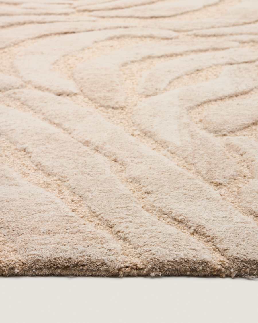 Tribet zebra jacquard wool rug 160 x 230cm