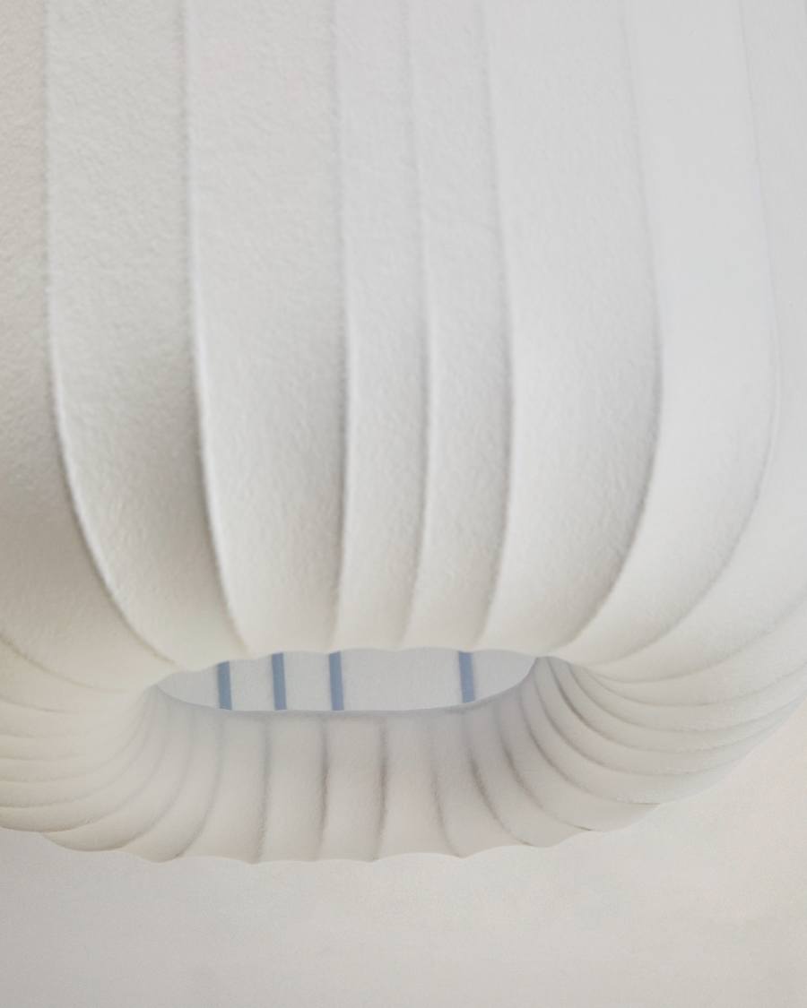 Plafonnier Somar en fibres synthétiques et tiges d’acier Ø 30 cm