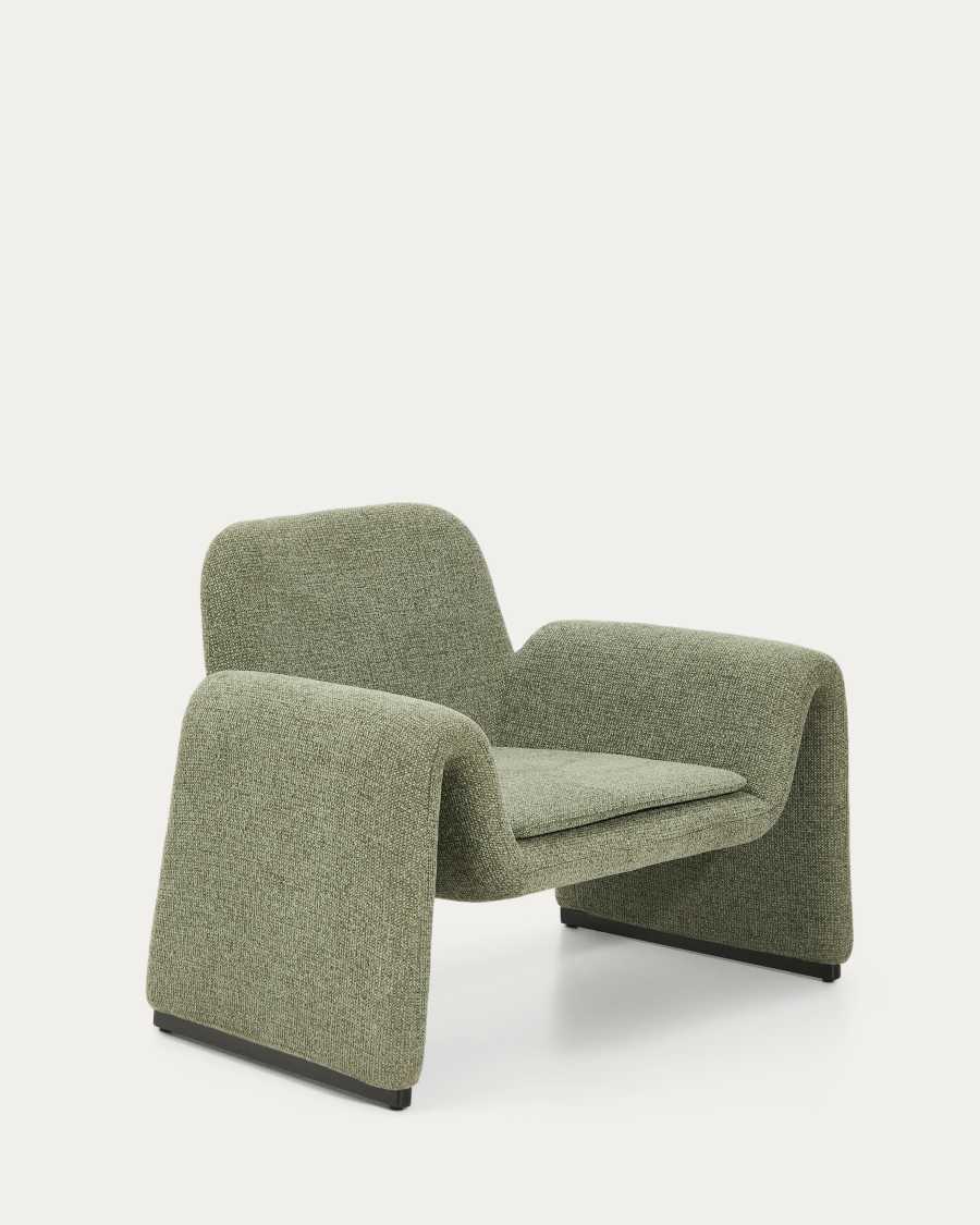 Poltrona Melvia in ciniglia verde