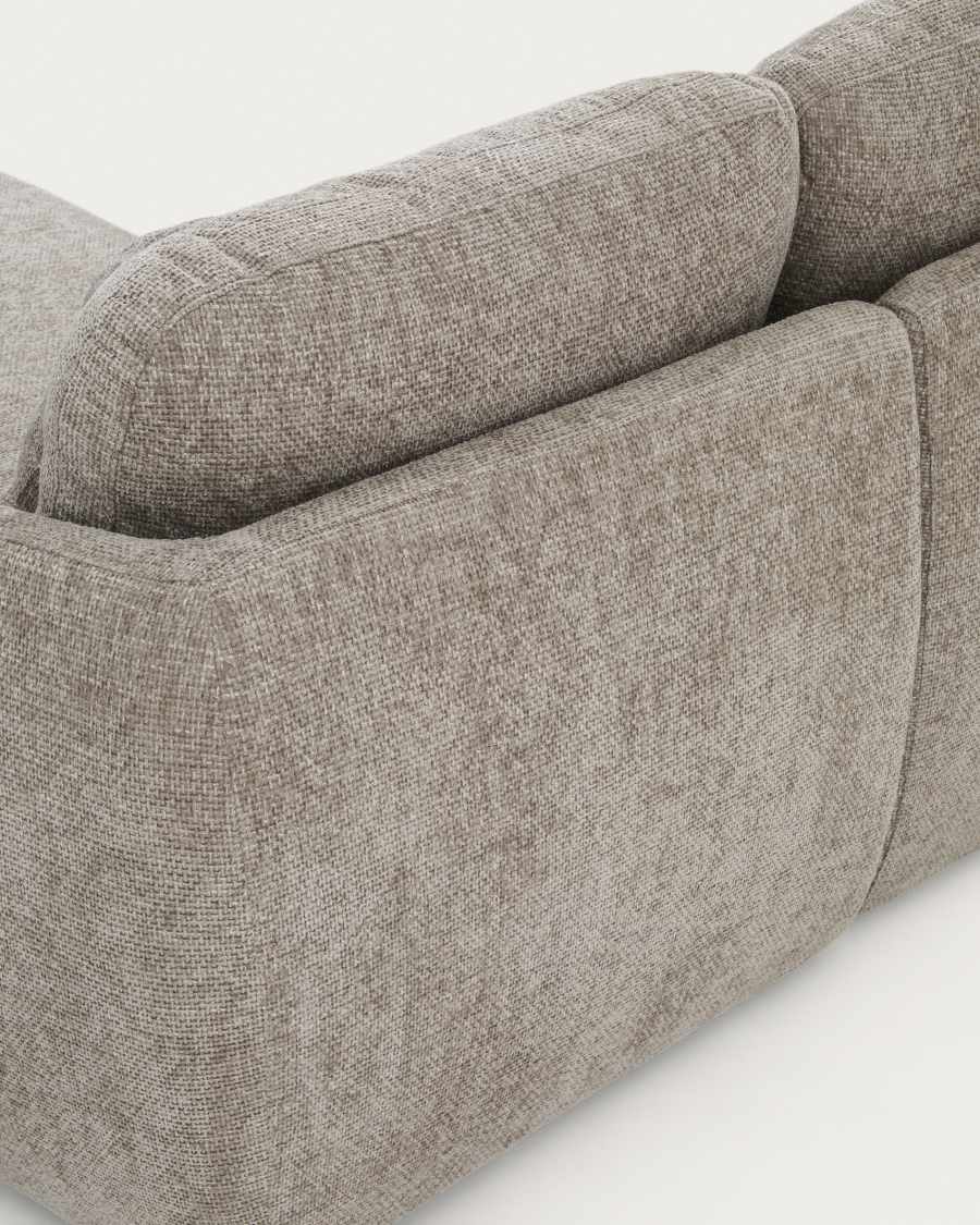 3-Sitzer-Bettsofa Laira in taupefarbener Chenille und Chaiselongue rechts, 246 cm, FSC Mix Credit