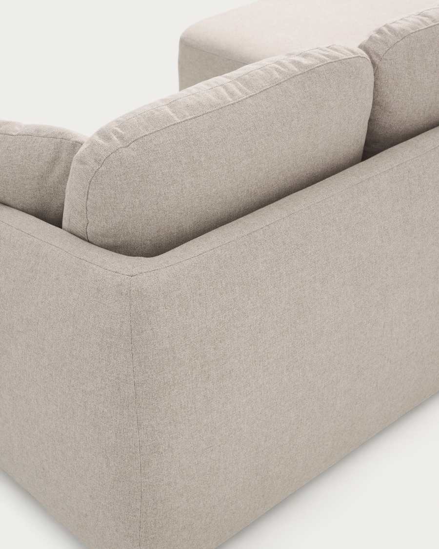 Laira 3-seater sofa bed with left chaise longue in beige chenille 246cm FSC Mix Credit