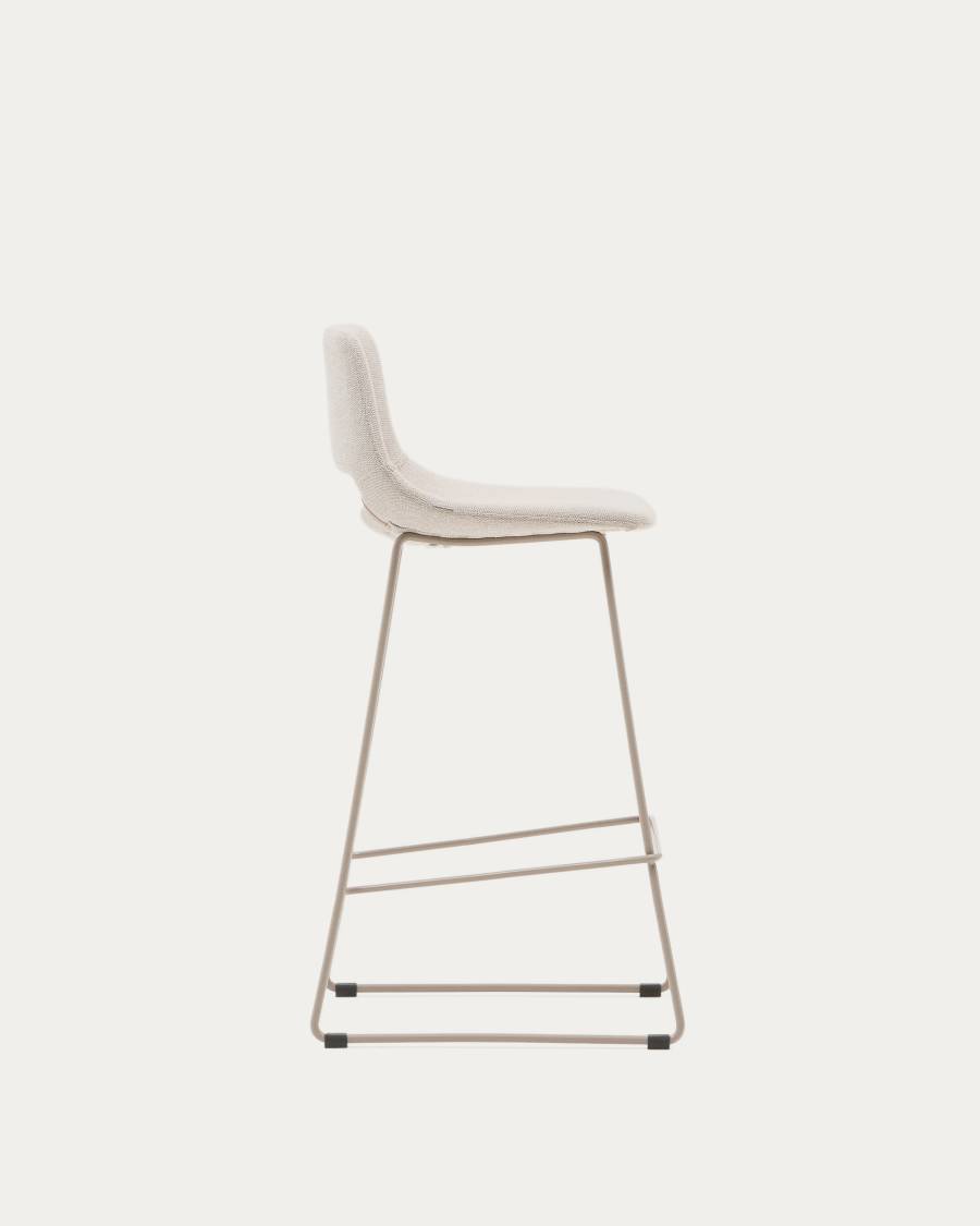 Zahara beige stool with steel in a beige finish, height 76 cm FSC 100%