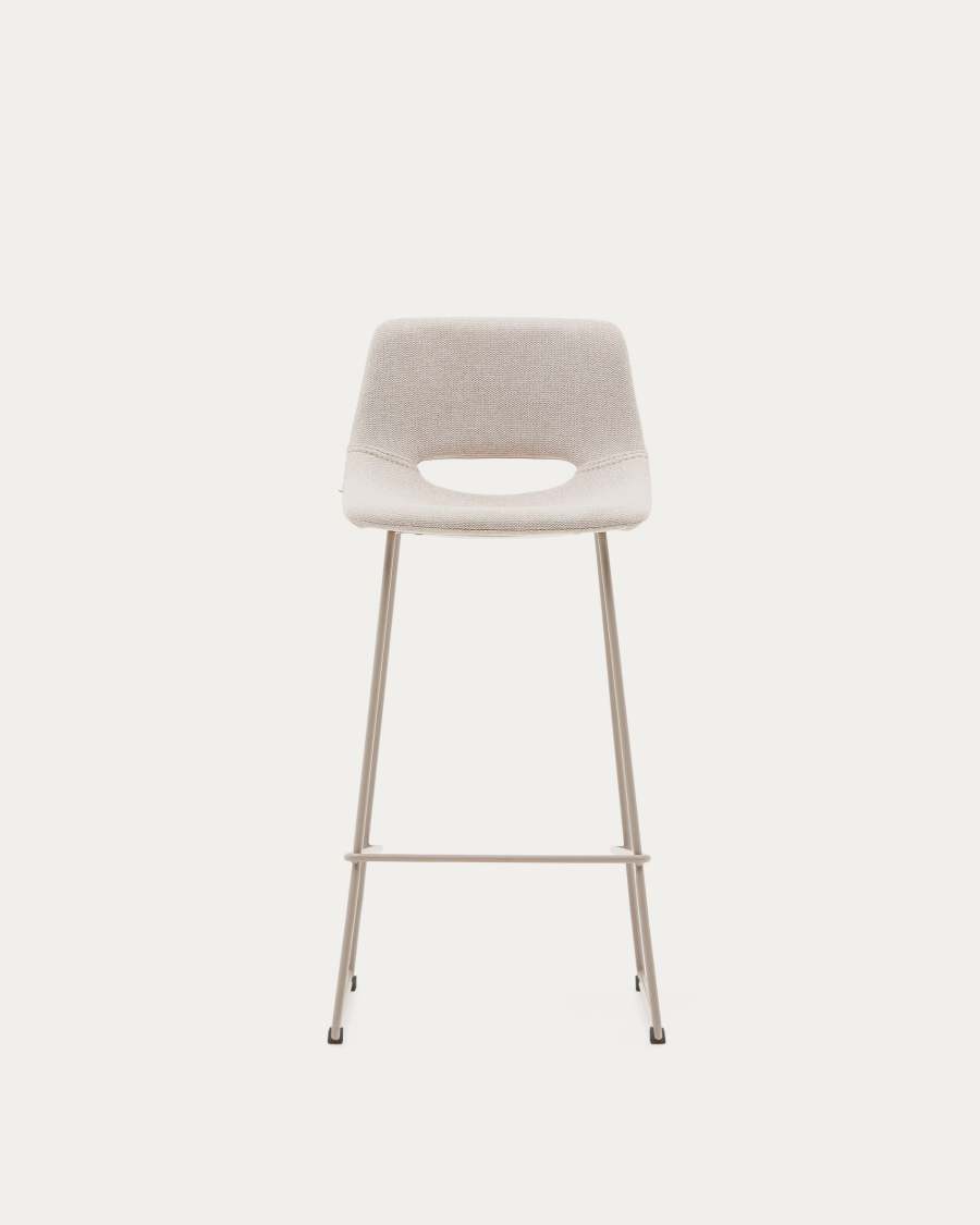 Zahara beige stool with steel in a beige finish, height 76 cm FSC 100%