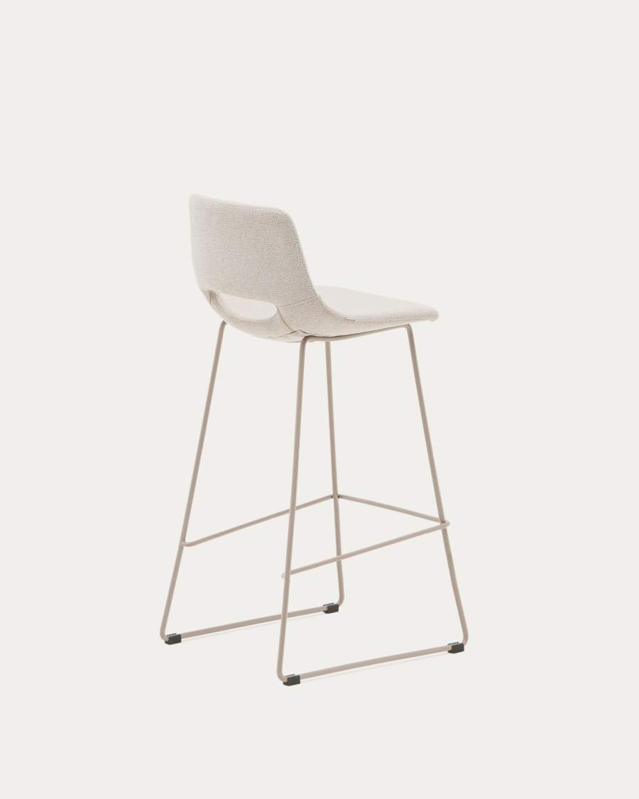 Zahara beige stool with steel in a beige finish, height 76 cm FSC 100%