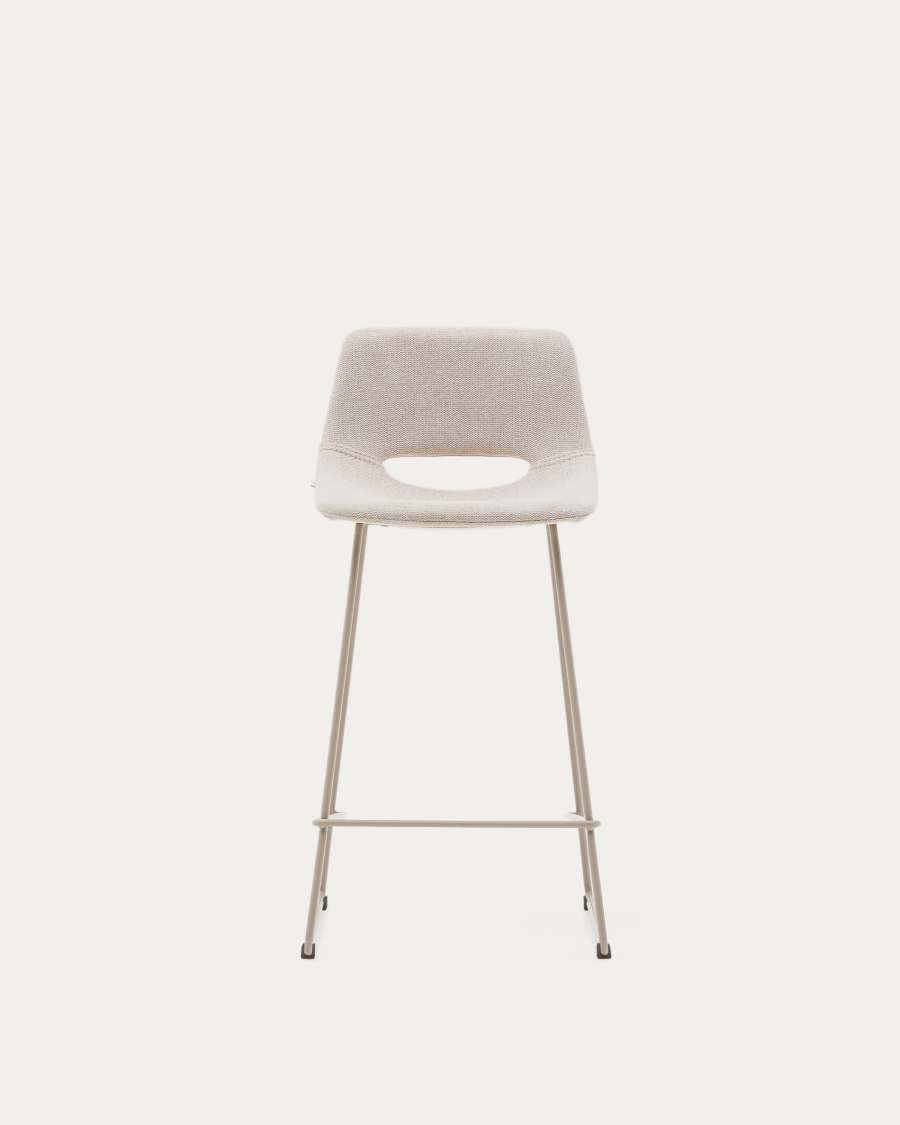 Zahara beige stool with steel in a beige finish, height 65 cm FSC 100%