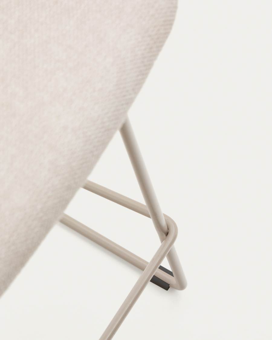 Zahara beige stool with steel in a beige finish, height 65 cm FSC 100%
