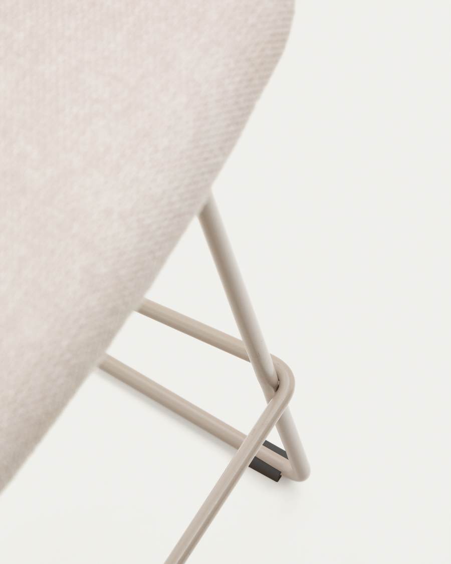 Zahara beige stool with steel in a beige finish, height 76 cm FSC 100%