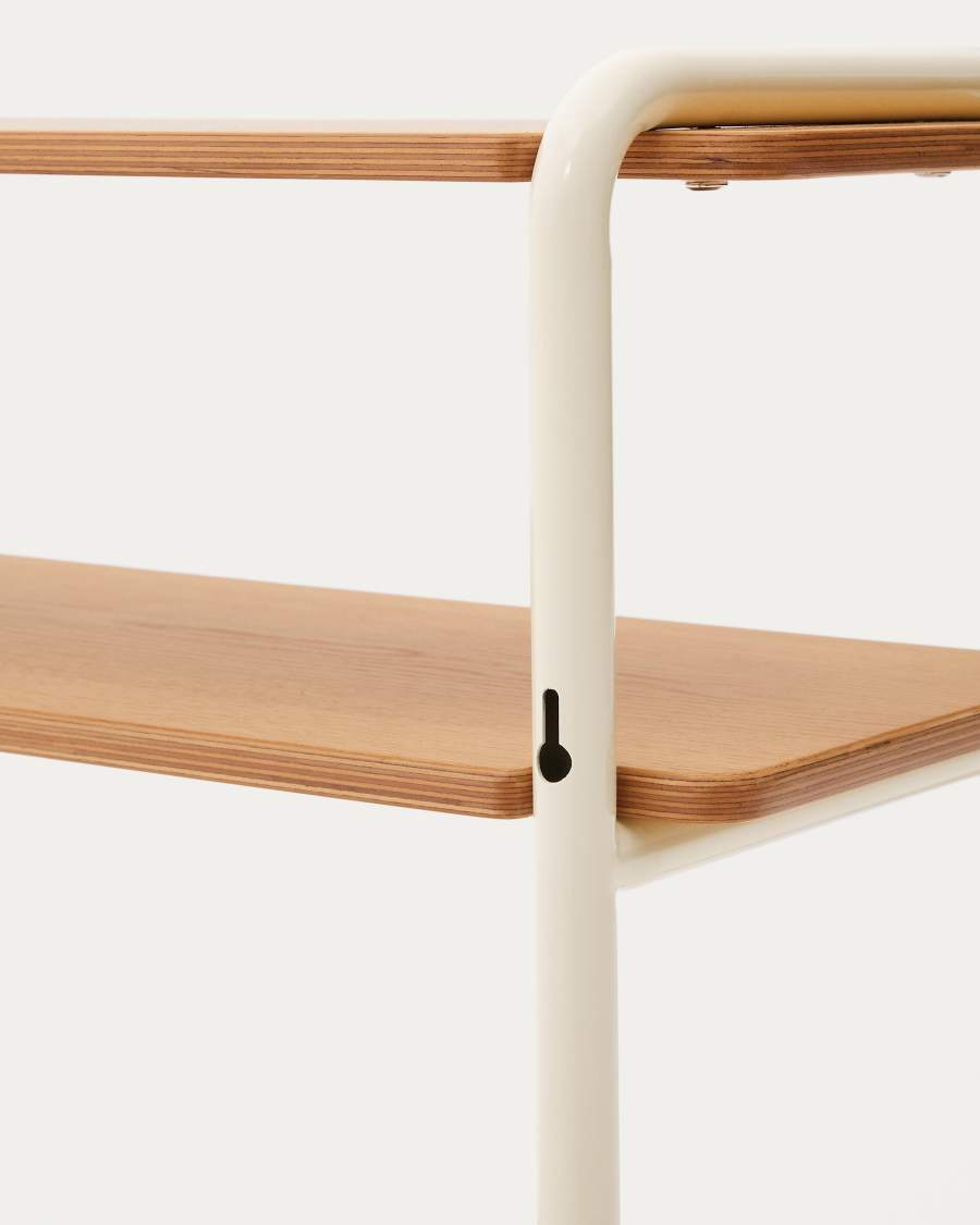 Étagère Tinn en placage de frêne et structure en métal beige 70 x 60 cm