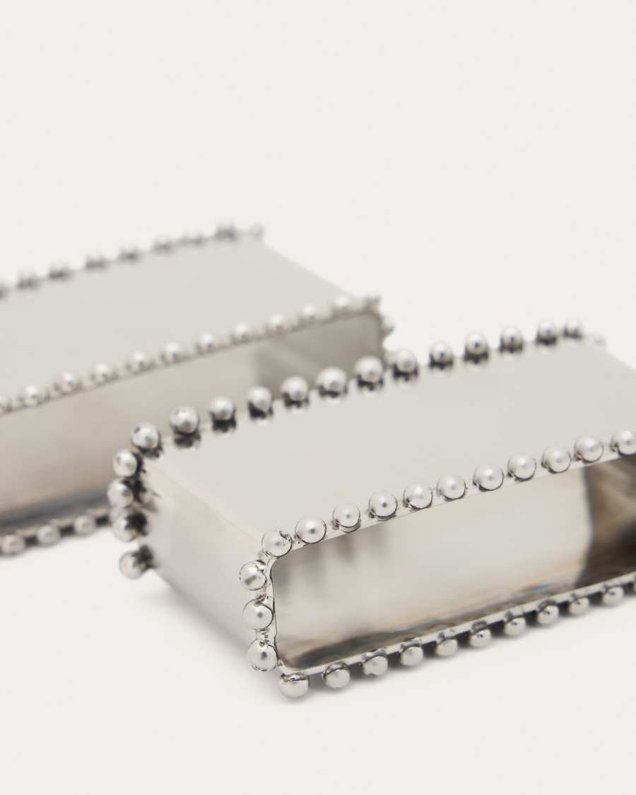 Nirela set of 2 stainless steel napkin rings