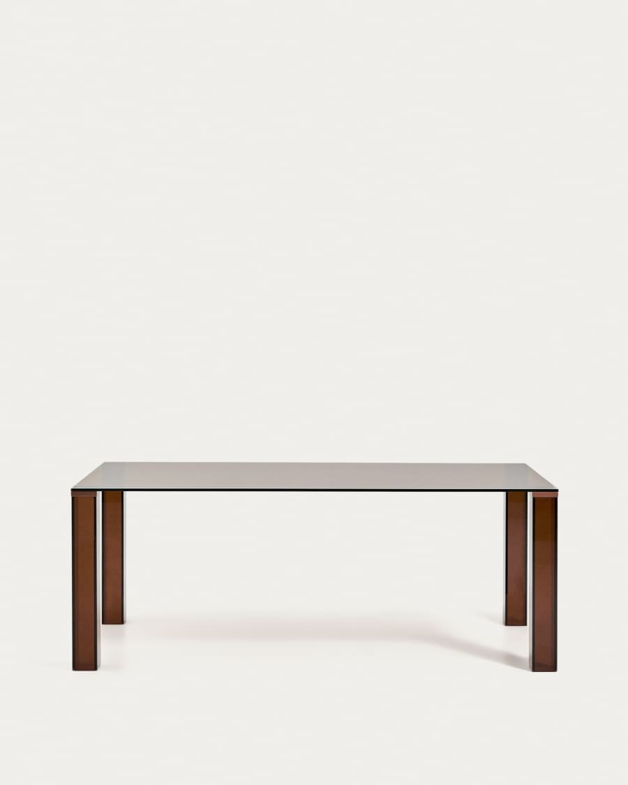 Tavolo Adularia in vetro temperato marrone 200 x 100 cm