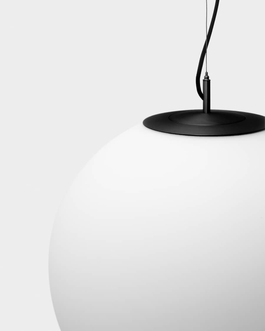 Lampada da soffitto Brisia in metallo con finitura nera e 1 sfera in vetro satinato Ø50 cm