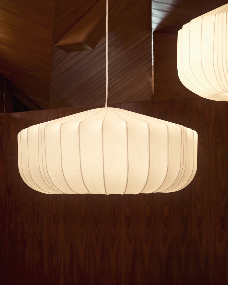 Somar ceiling lamp made with synthetic fibres and steel rods Ø76cm