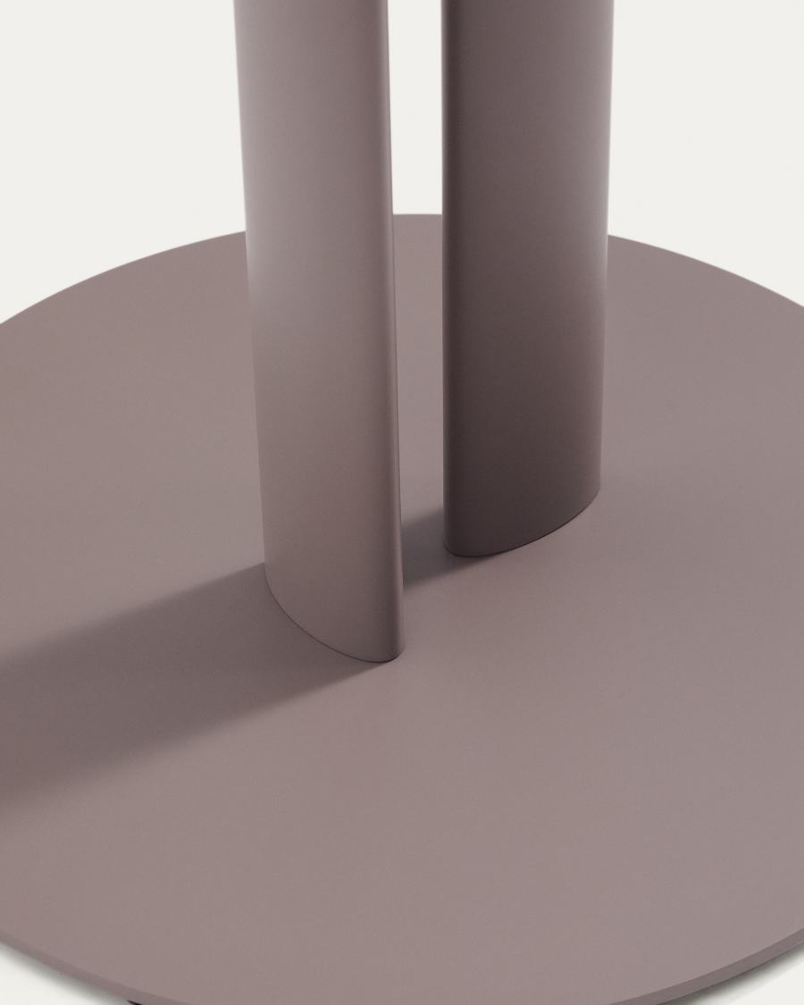 Sedalis round outdoor table in steel with taupe aluminium top Ø80cm