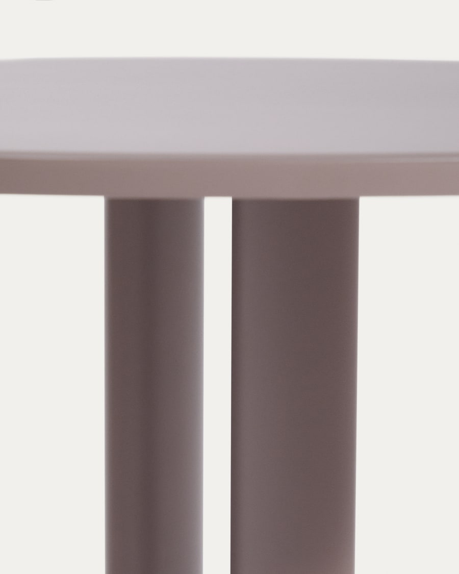 Sedalis round outdoor table in steel with taupe aluminium top Ø80cm