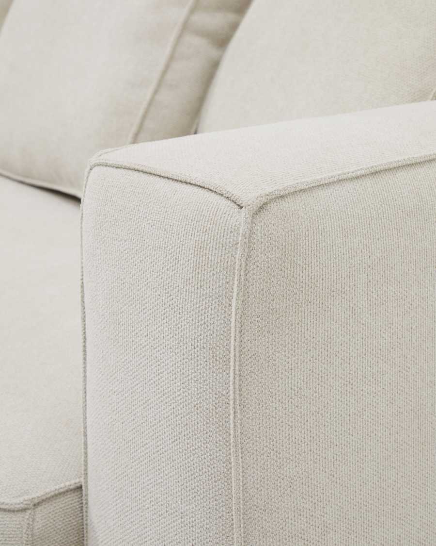 Canapé-lit Marela 3 places avec méridienne gauche en chenille beige 276 cm FSC Mix Credit