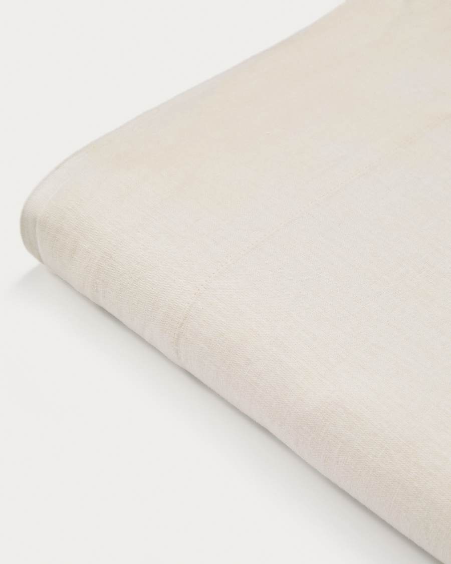Simmel ecru cotton and linen top sheet for 180 cm bed