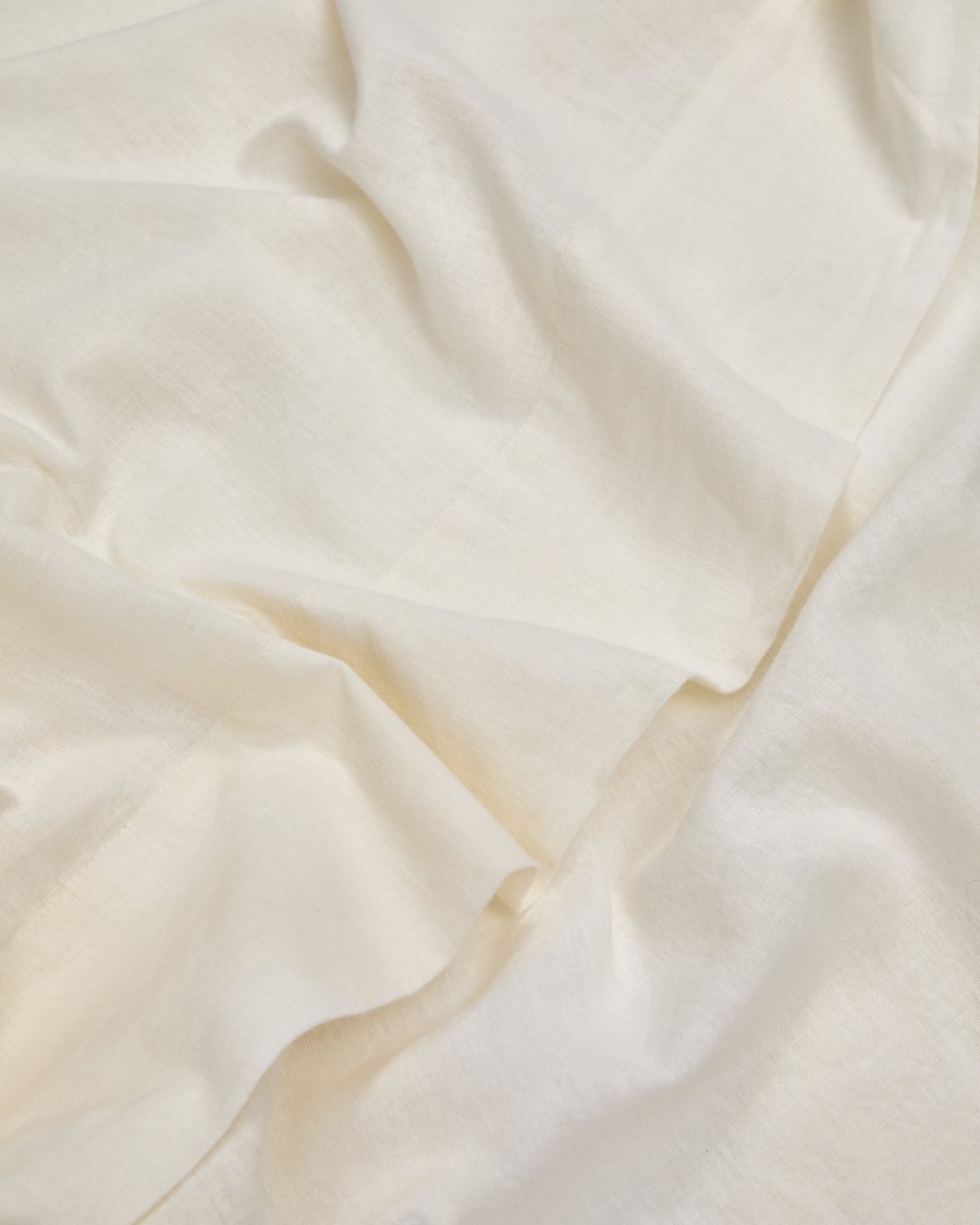 Simmel beige cotton and linen top sheet for 90cm bed