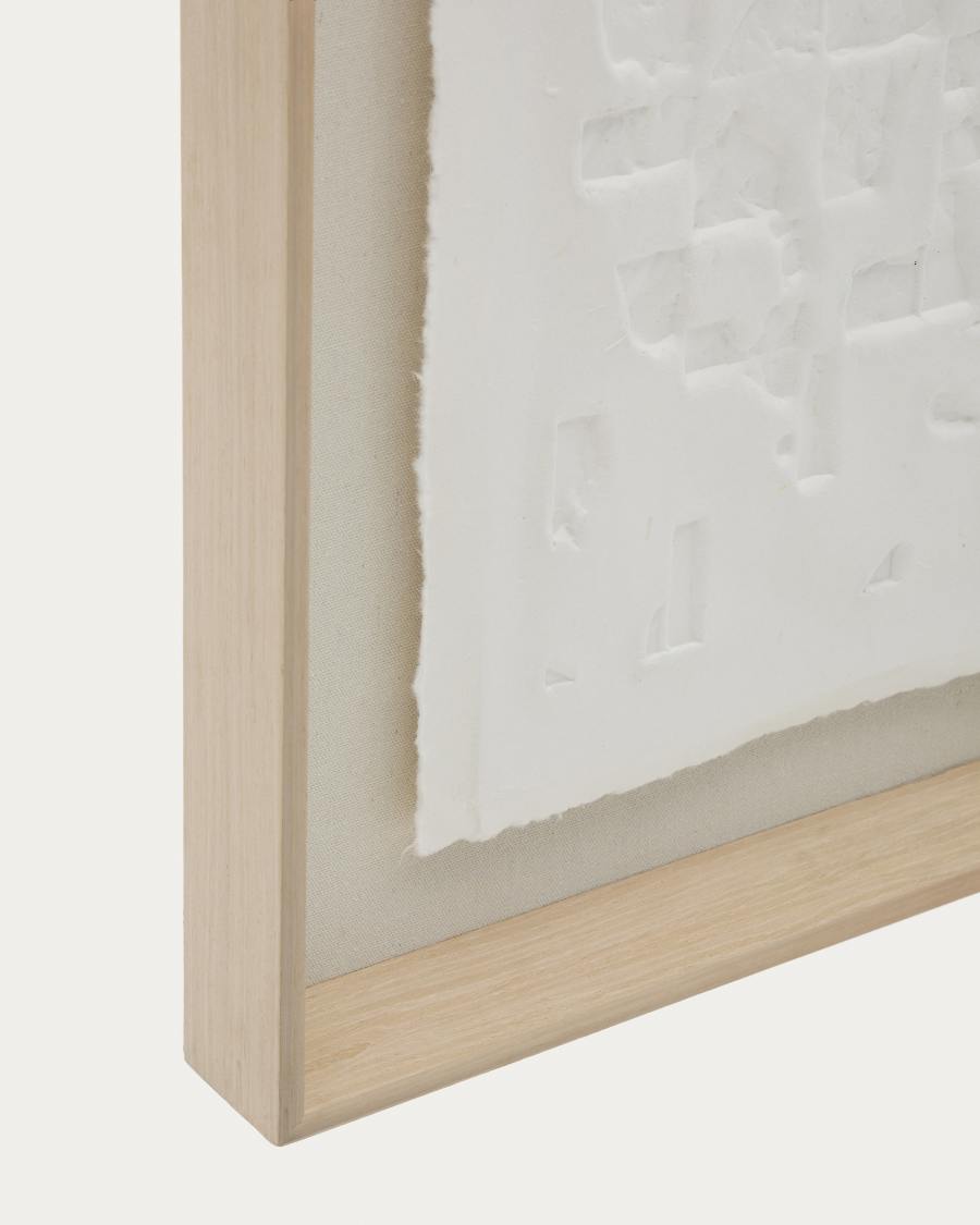 Annia white, papier mâché picture, 90 x 70 cm