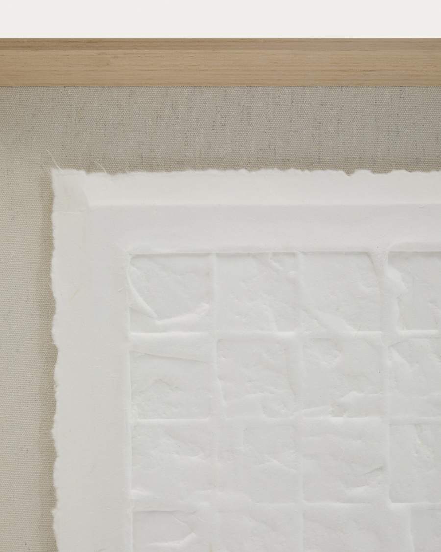 Annia white, papier mâché picture, 90 x 70 cm