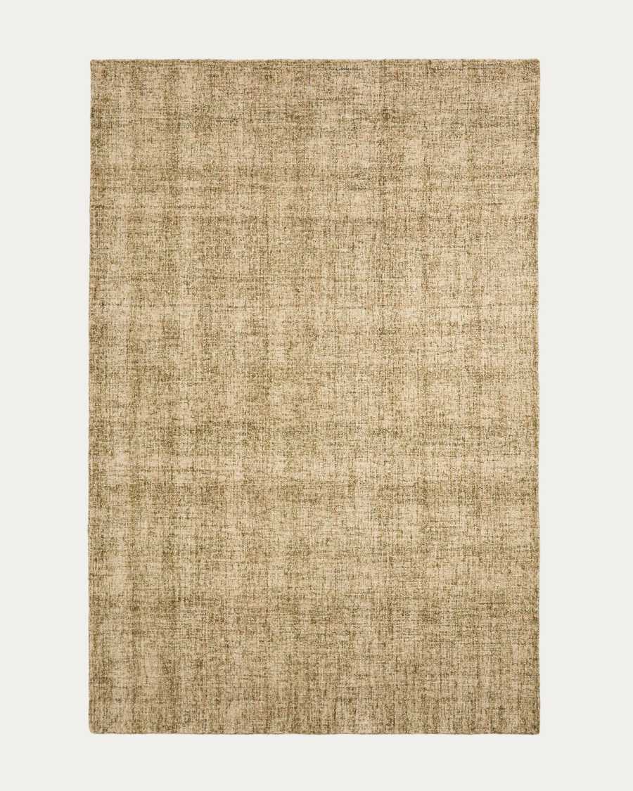 Tapis Zarn en laine mélangée à effet bouclette fine 200 x 300 cm