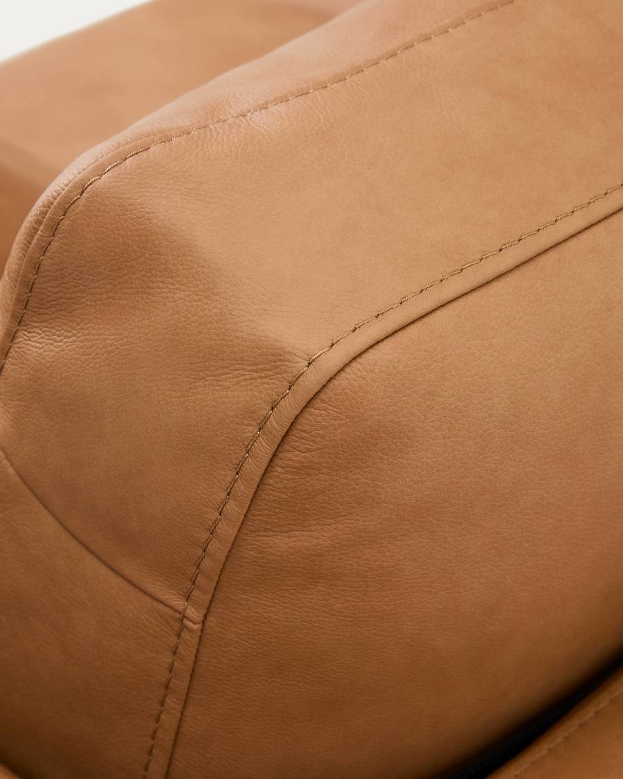 Canapé Gala 4 places en cuir marron avec méridienne gauche 300 cm