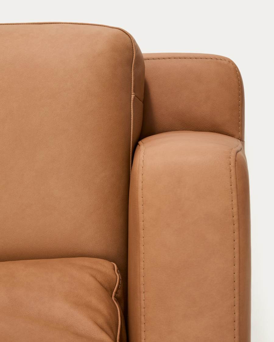 Gala 6-seater sofa in brown leather 390cm