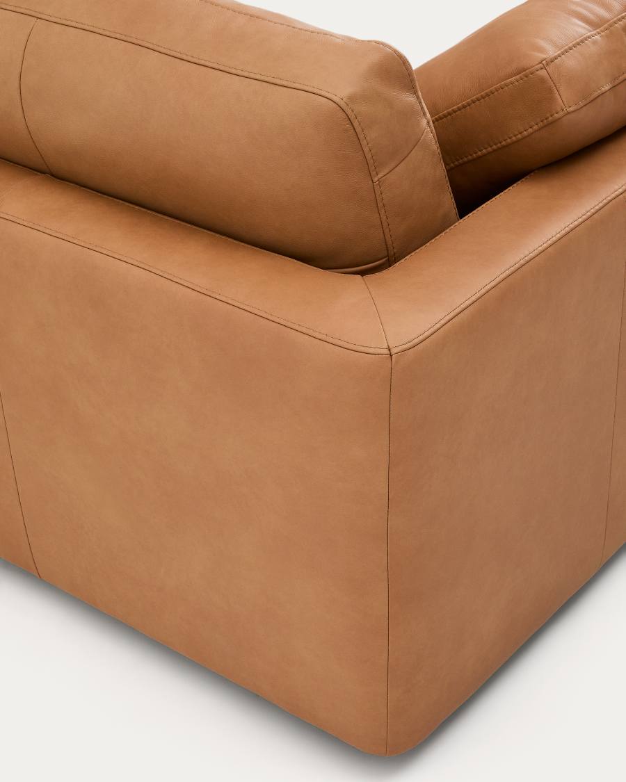 Gala 4-seater sofa in brown leather 300cm