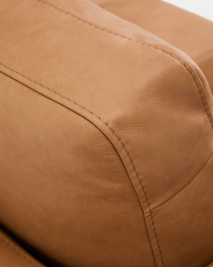 Gala 6-seater sofa in brown leather 390cm