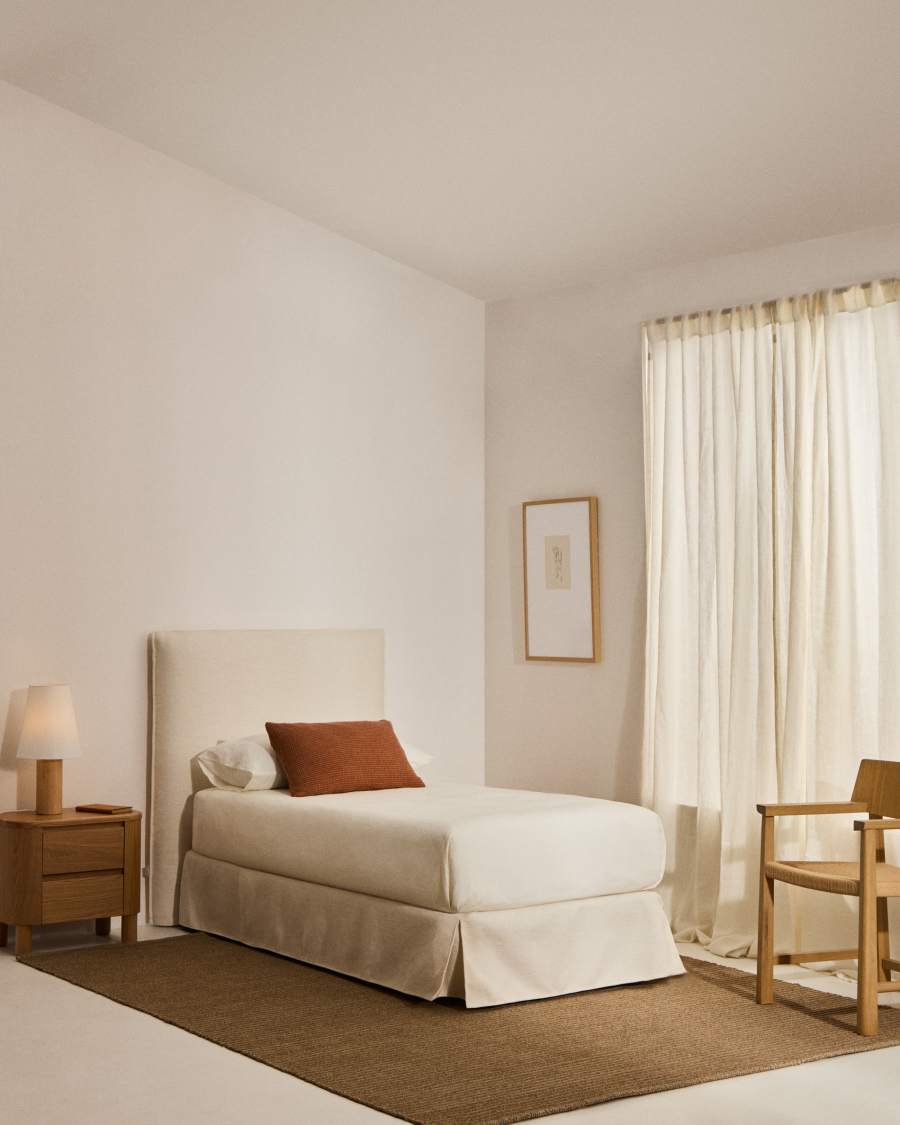 Abziehbares Bett Jaira in weißer Chenille für Matratzengröße 90 x 200 cm, FSC Mix Credit