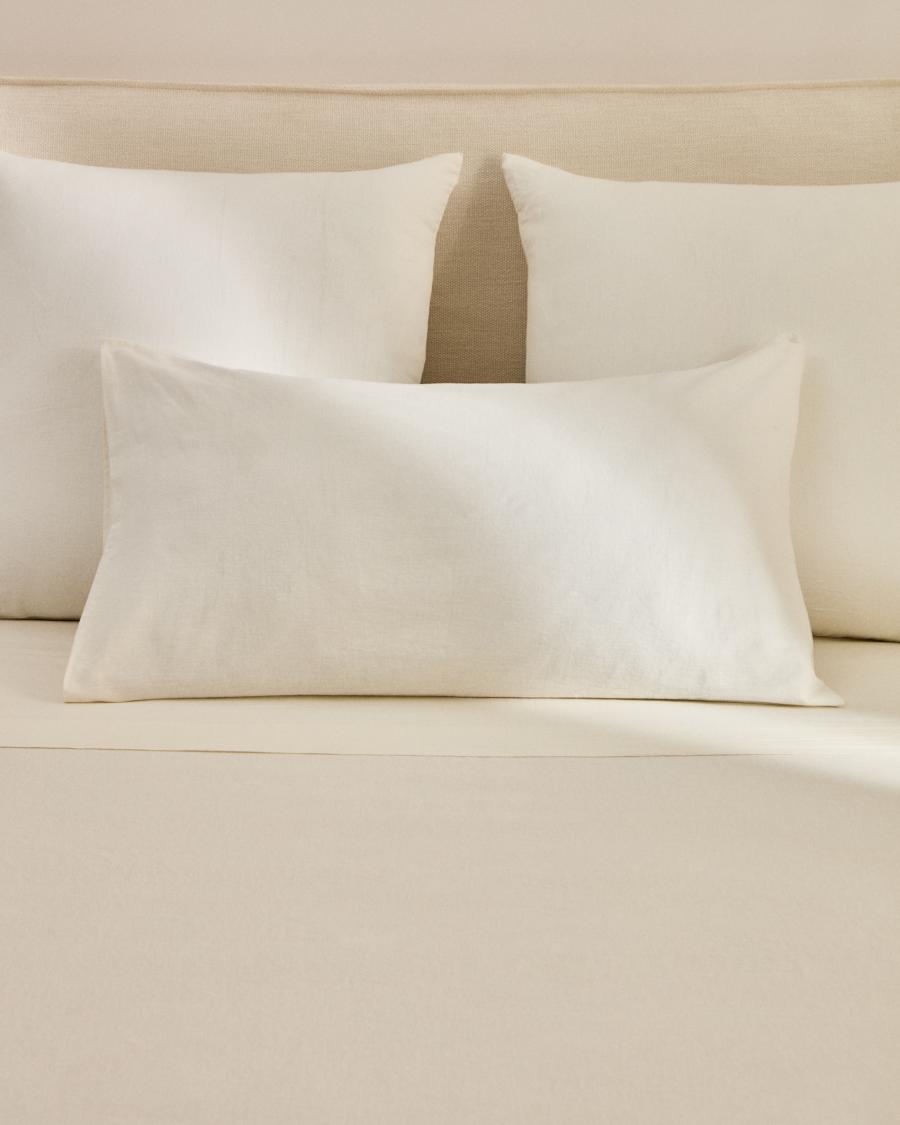 Simmel set of 2 beige cotton and linen pillow cases 50 x 70cm