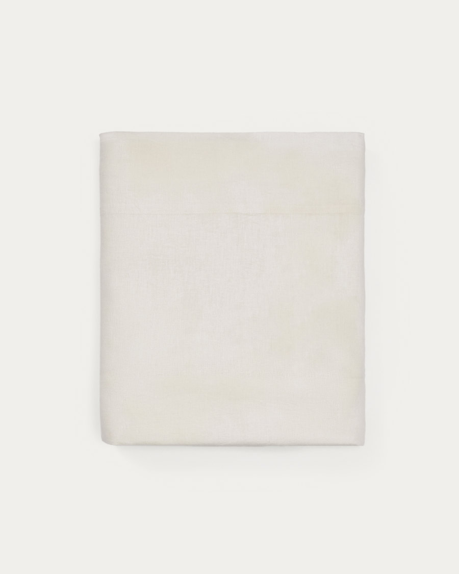 Simmel ecru cotton and linen top sheet for 180 cm bed