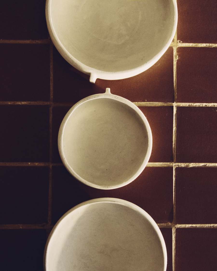 Centrotavola Mireni in cartapesta beige Ø 22,5 cm