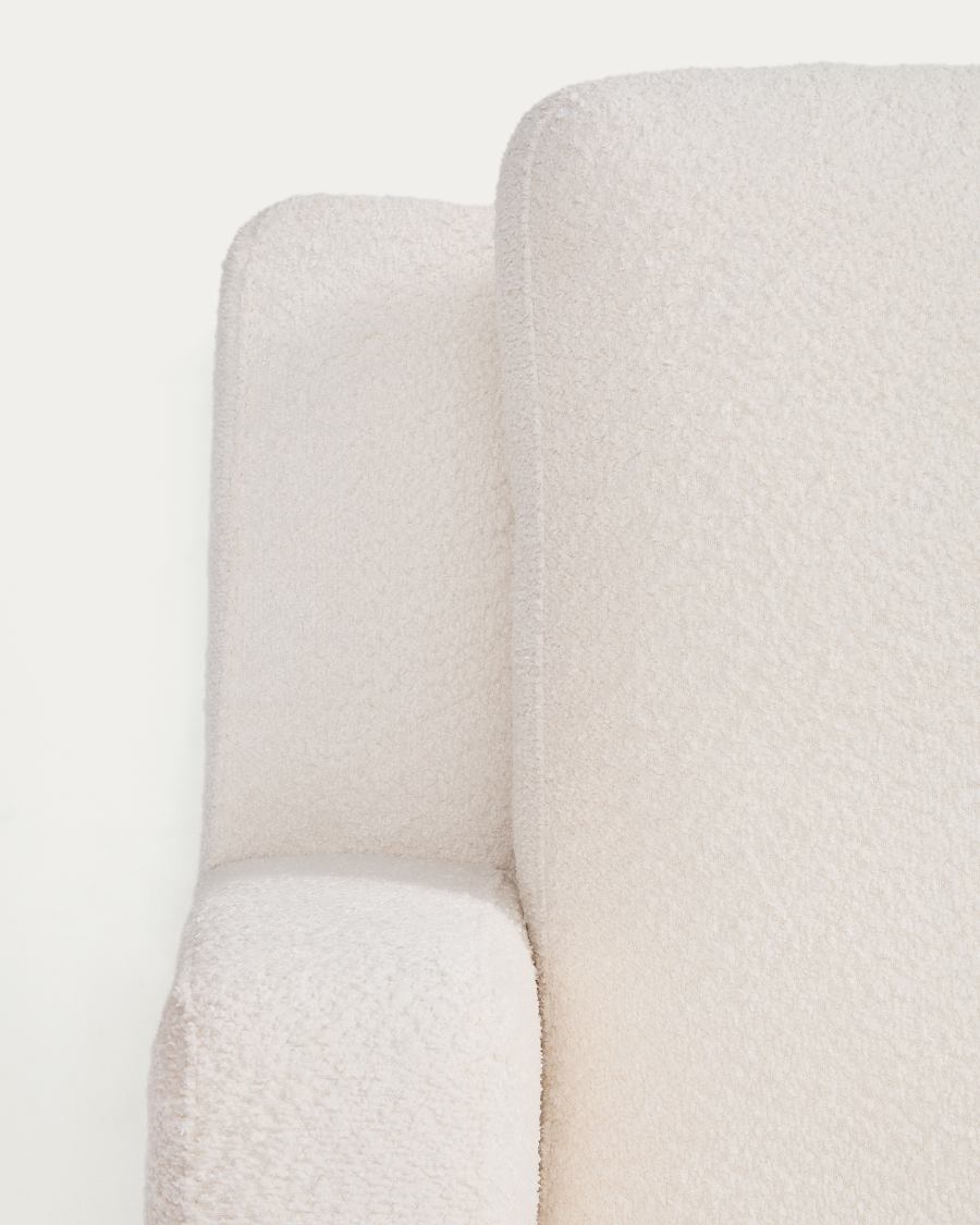 Gala fire-retardant ecru bouclé 4-seater sofa with right chaise longue FSC Mix Credit 300cm