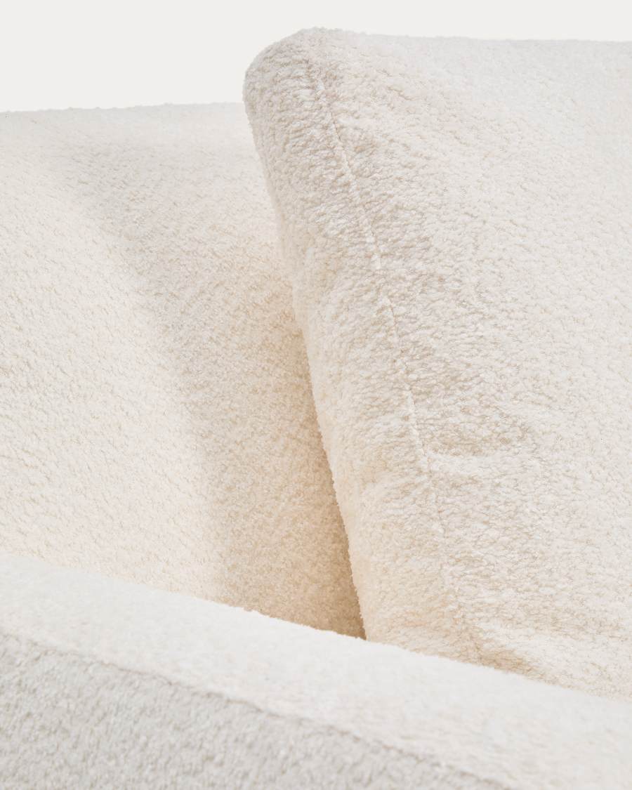 Gala fire-retardant ecru bouclé 3-seater sofa FSC Mix Credit 210cm