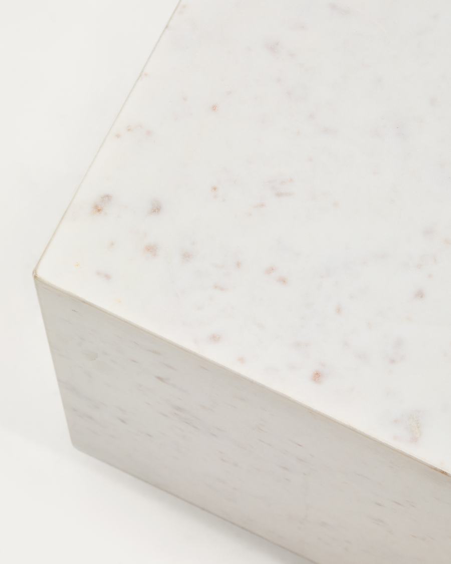 Table auxiliaire Sorein en marbre blanc 50 x 50 cm
