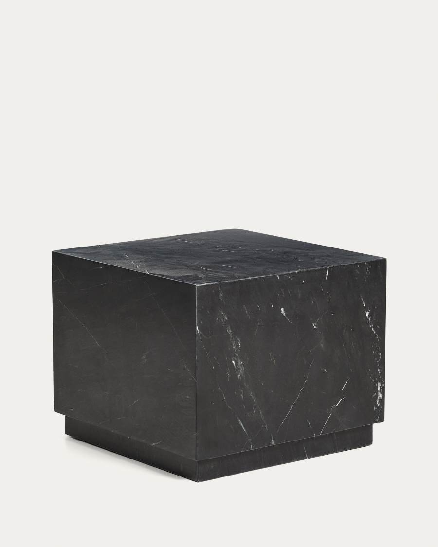 Sorein side table in black marble 50 x 50 cm
