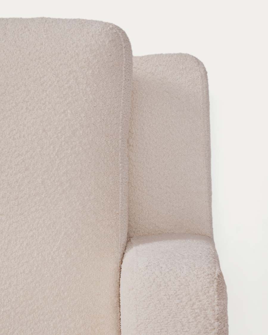 Gala fire-retardant beige bouclé 4-seater sofa with left chaise longue FSC Mix Credit 300cm