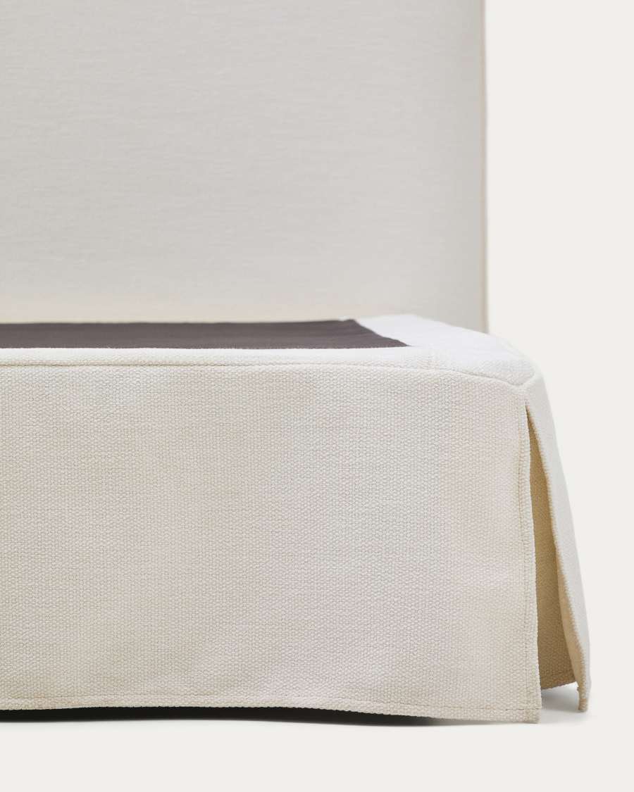 Abziehbares Bett Jaira in weißer Chenille für Matratzengröße 180 x 200 cm, FSC Mix Credit