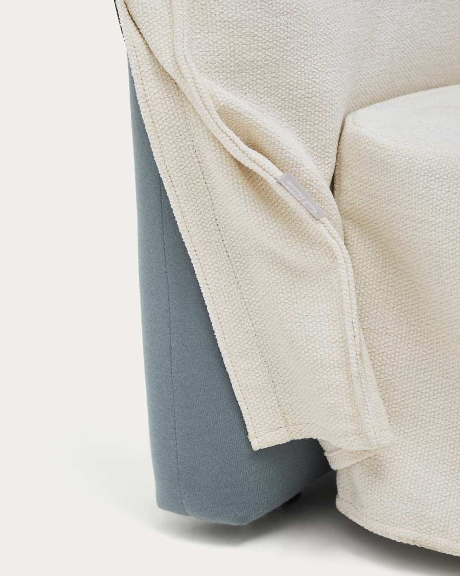 Tête de lit déhoussable Jaira en chenille blanche pour lit allant jusqu’à 160 cm FSC Mix Credit